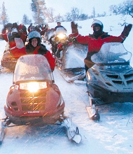 Great fun to be had in Lapland on the Snow Mobile Safari