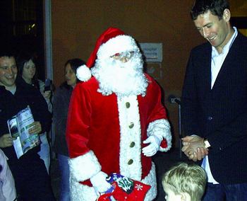 Santa with Chris Sutton at Yorkhill Hospital for Sick Children